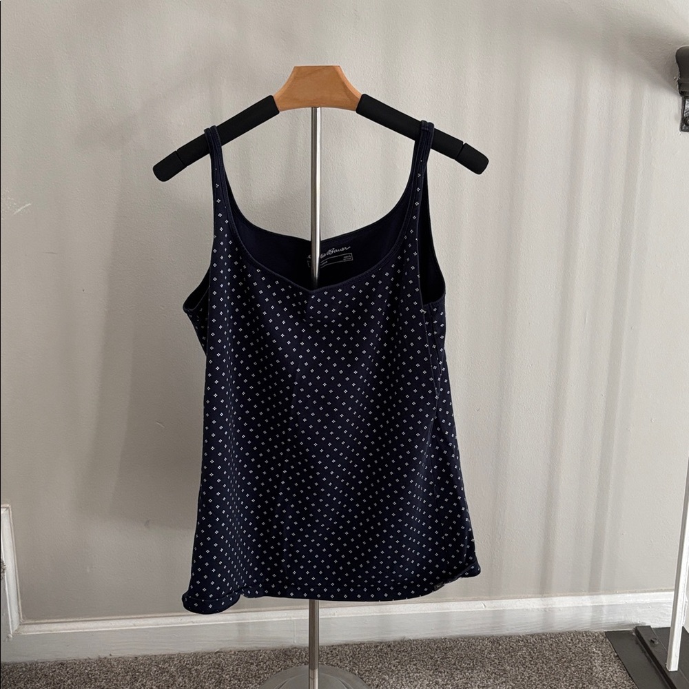 Eddie Bauer Navy Polka Dot Tank Top